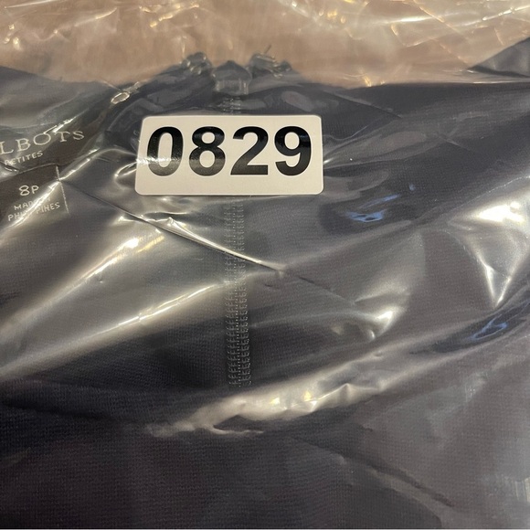 Talbots Dress Women’s Sz 8 Petite Navy Blue Short Sleeves Knee Length Stretch - Picture 10 of 10